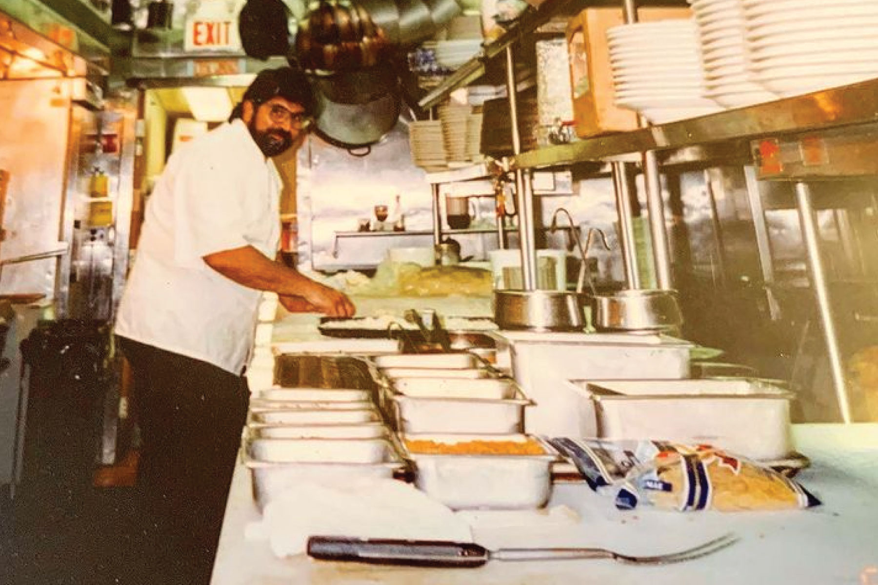 Joe's father Arthur Isidori at work in the kitchen